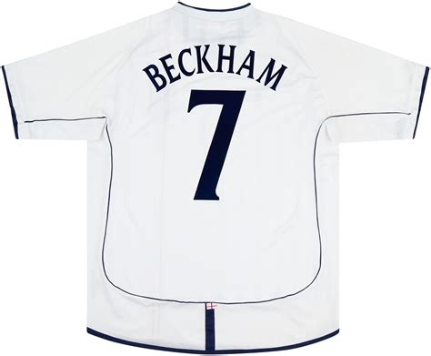 2001 03 England Home Shirt Beckham 7 Excellent 8 10 XL