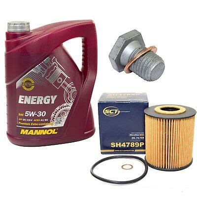 Huile Filtre à SH4789P Kit 5W30 5Liter Bouchon de Vidange pour BMW