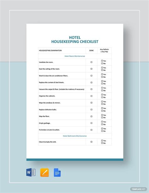 Housekeeping Templates In Word Free Download