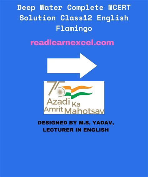 Deep Water Complete Ncert Solution Class 12 English Flamingo