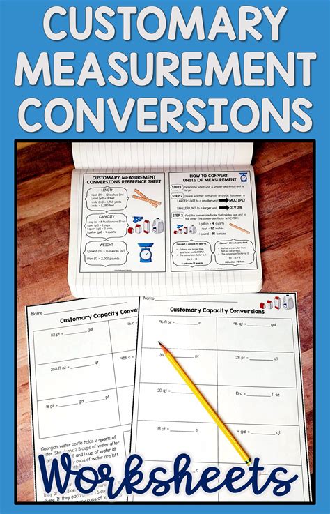 Customary Measurement Conversions Worksheets and Reference Sheets ...