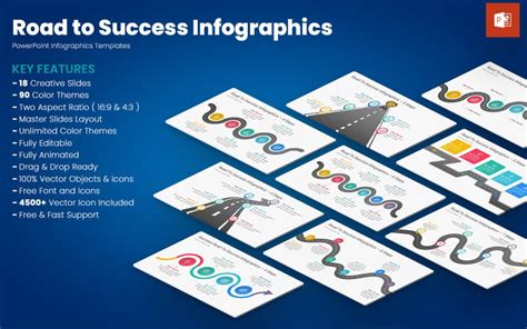 Road to Success Infographics PowerPoint Templates