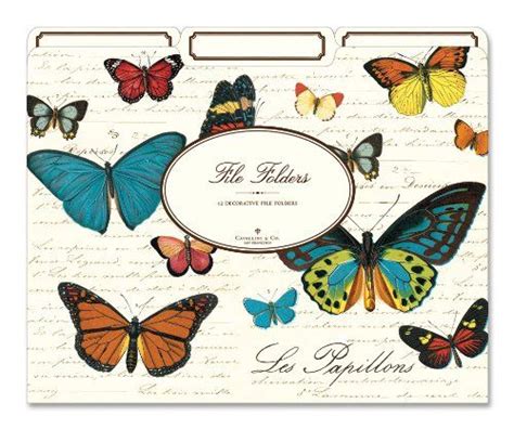 Amazon Cavallini File Folders Butterflies 12 Heavyweight File