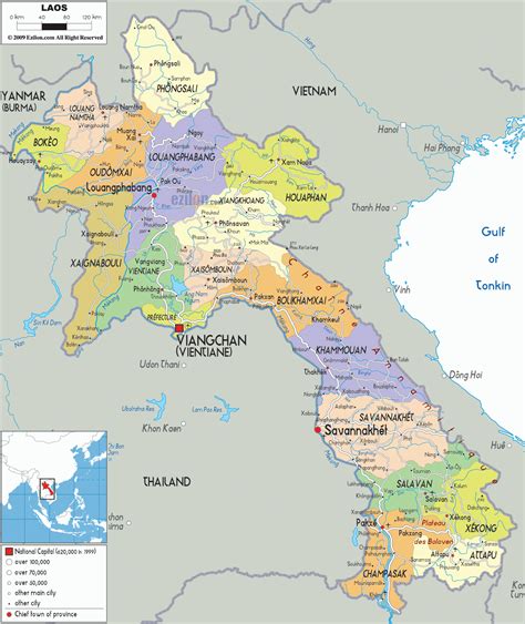 Laos Peta Geografis Laos