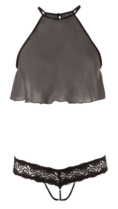 Abierta Fina Sexy Doorkijk Luxe Parel Lingerie Set Coco Lamar