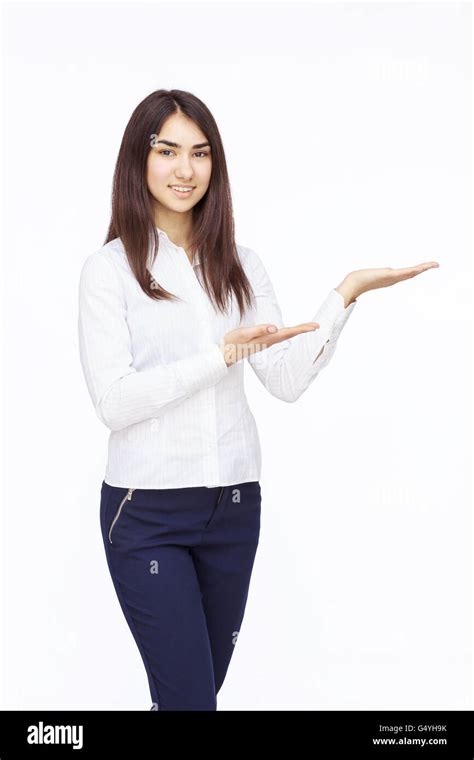 Portrait Of Brunette Woman Stock Photo Alamy