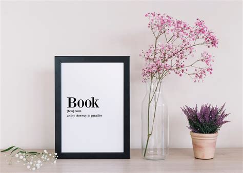 book definition print book lover gift library wall art etsy