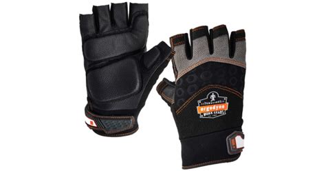 Ergodyne Fingerless Impact And Shock Reducing Premium Work Gloves