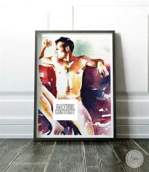 Naked Men Art Male Figure Gay Art Print Erotic Art Painting Erotic Art Original Gay Uncle Gift