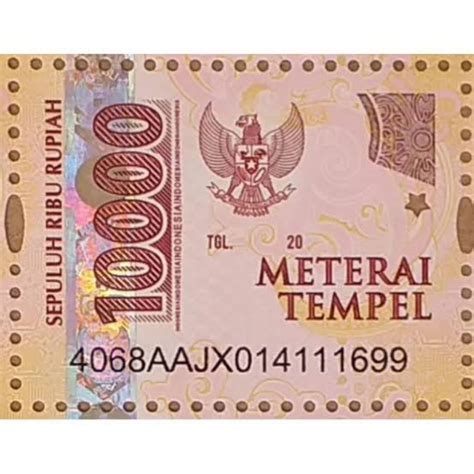 Jual Materai Tempel 10000 Indonesiashopee Indonesia