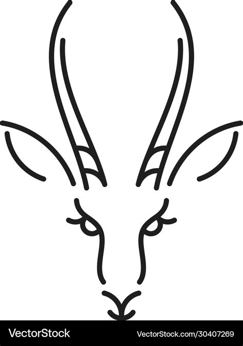 Antelope springbok outline style Royalty Free Vector Image