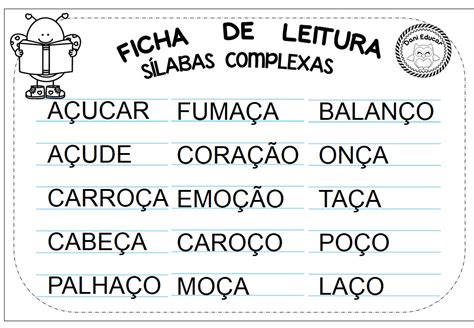 Frases Com Sílabas Complexas Para Leitura - 7