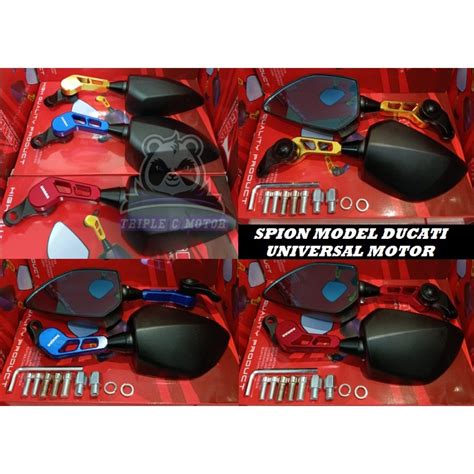 Jual SPION DUCATI MIRROR AGRAS ALMINI CNC UNIVERSAL MOTOR NMAX AEROX