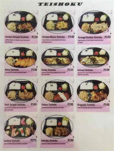 Menu At Japanese Shokudo Restaurant Pasay