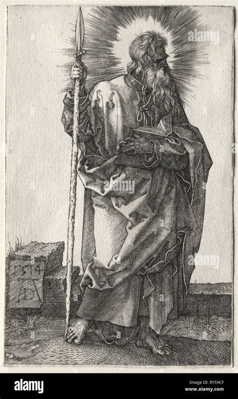 The Apostle Thomas Albrecht Dürer German 1471 1528 Engraving Stock