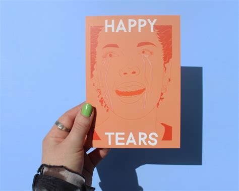 Happy Tears Illustrated Postcard Print A6 Mini Prints Etsy