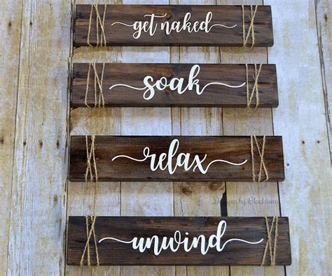 Amazon Get Naked Soak Relax Unwind Signs Bathroom Decor Rustic Farmhouse Bathroom Wall
