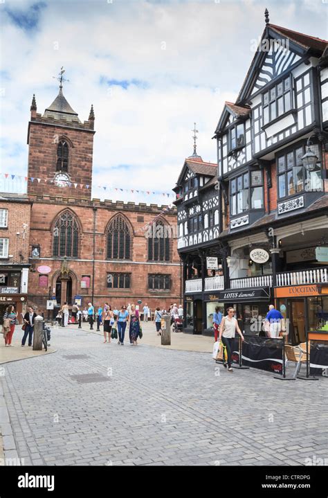 Chester Bridge Street Stock Photo Alamy