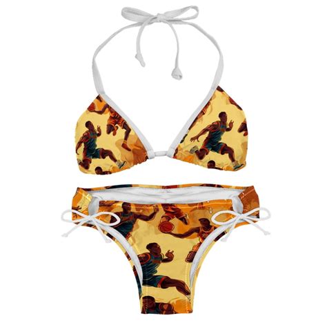 Basketball Detachable Sponge Adjustable Strap Bikini Set Two Pack Swimsuit Swim Suits Swim Wear