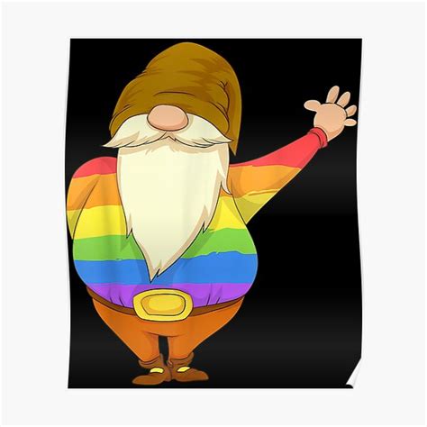 Queer Gay Pride LGBT Gnome Rainbow Flag Garden Gnome Poster For Sale By TwinkleBaby Redbubble