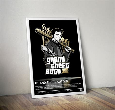 Grand Theft Auto 3 Poster Print GTA Poster Gaming Poster 4 Colors ...