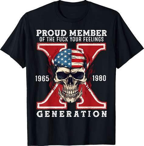 Proud Member Of The Fuck Your Feelings Gen X Horror Skull T Shirt Buytshirtdesigns