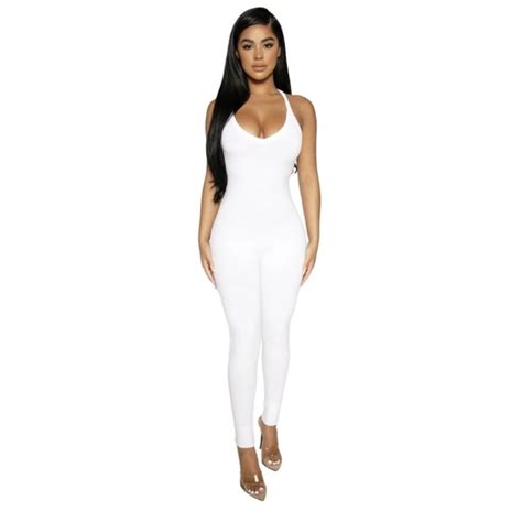 Naked Wardrobe Pants Jumpsuits Nwt Naked Wardrobe X Is Back Snatched Jumpsuit In White