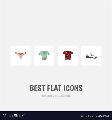 Flat Icon Clothes Set T Shirt Casual Lingerie Vector Image