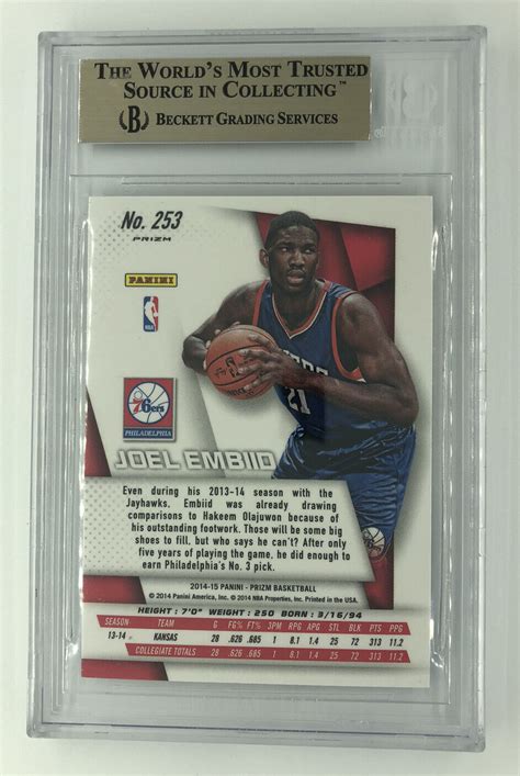 Panini Prizm Joel Embiid Red White Blue Pulsar Bgs