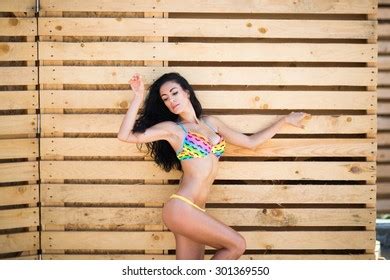 Sexy Tan Brunette Woman Bikini On Stock Photo 301369550 Shutterstock