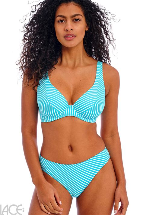 Freya Swim Jewel Cove Bikini Bh Tiefes Dekollet F K Cup Stripe Turquoise Lace De