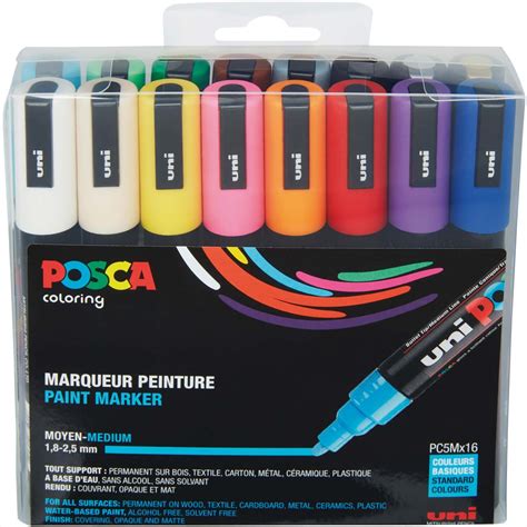 Uni Posca Marker Pc 5m 18 25mm 16 Stück Günstig Online Kaufen