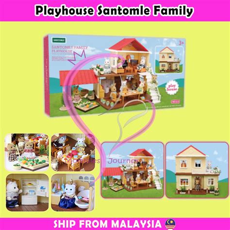 Santomle Dollhouse DIY Playhouse SMALL Family Doll House Pretends Play ...