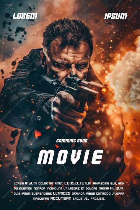 Premium PSD | Action Movie Poster