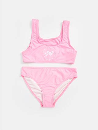 LCW Kids Pembe Hızlı Kuruyan UV Korumalı Kız Çocuk Bikini S CV Z SQZ LCW