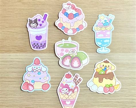 Sanrio Dessert Stickers Individual Weatherproof Etsy