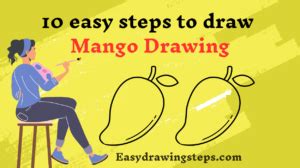 10 easy steps to draw Mango Drawing - Easy Drawing