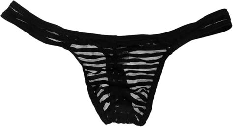Sexy Homme G String sous vêtements Poche Bikini T Back Maille Slips Noir M Amazon fr