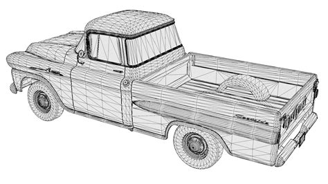 Chevrolet Apache Fleetside 1958 3d Model By Nerdadantes