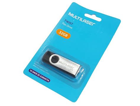 Pen Drive 32GB Multilaser Twist Preto PD589 ART Solution Informática