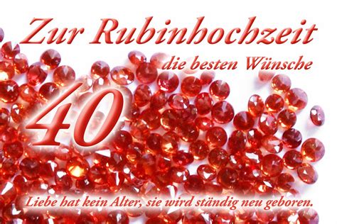 Rubinhochzeit Glueckwuensche Glückwünsche Zur Rubinhochzeit