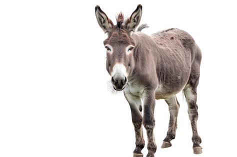 Premium Photo Funny Gray Donkey Full Length Isolated On White