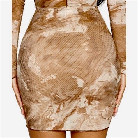 Naked Wardrobe Skirts Naked Wardrobe Marble Ruched Mini Skirt Nwt