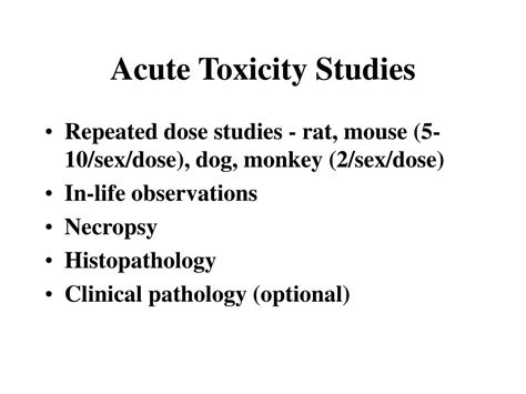 PPT - Acute Toxicity Studies PowerPoint Presentation, free download - ID:403019