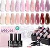 Amazon Beetles Pink Nude Gel Nail Polish Kit Pcs Colors Neutral Jelly Pink Sheer