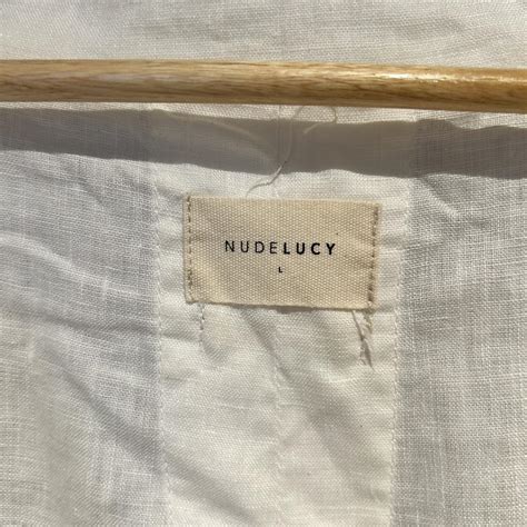 Nude Lucy Linen Lounge Shirt In White Size Large Depop