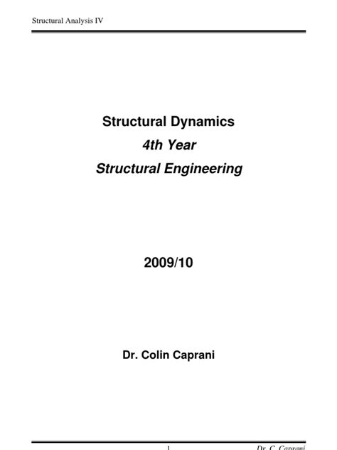 Structural Dynamics 2009-10 | PDF | Trigonometric Functions | Sine