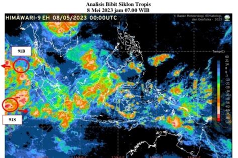 BMKG detects seeds of cyclones 91S, 91B - ANTARA News