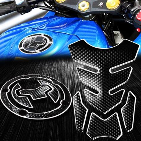 4PC Perforate Black Tank Pad Fuel Cap Cover 17 GSXR GSXS 750 1000