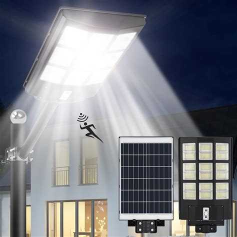 HYPOW 500W Réverbère Lampadaire Solaire Extérieur avec Télécommande